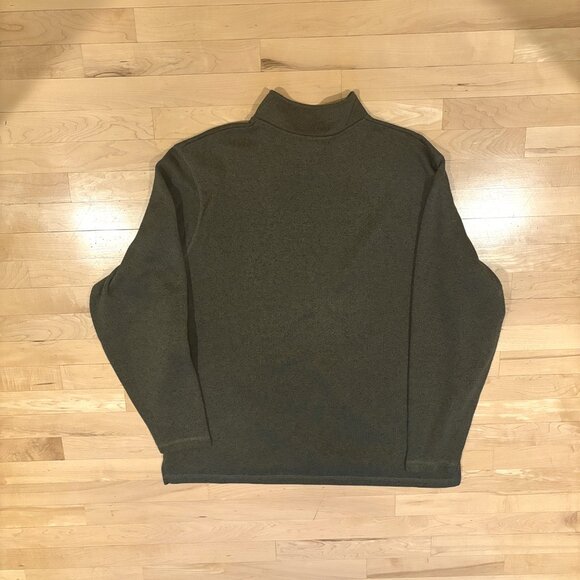 Wrangler Mens Quarter Zip Fleece Lined Sweater - Olive Green - 2XL - Picture 3 of 5